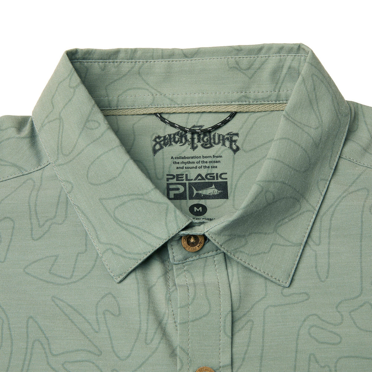 Pelagic Everyday | Button Up - Stick Figure Topshot