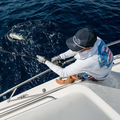 Pelagic Latest | Hooded Fishing Shirt - Vaportek Goione American Marlin