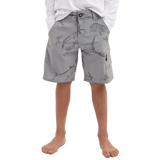 Pelagic Customer Favorite | Youth Hybrid Shorts - Youth Traverse Gyotaku