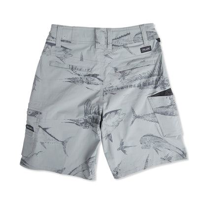 Pelagic Customer Favorite | Youth Hybrid Shorts - Youth Traverse Gyotaku