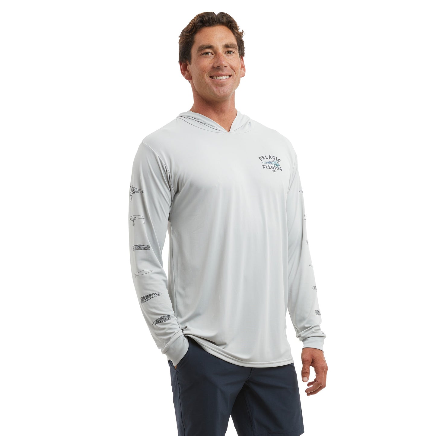 Pelagic Latest | Hooded Fishing Shirt - Aquatek Feather'd